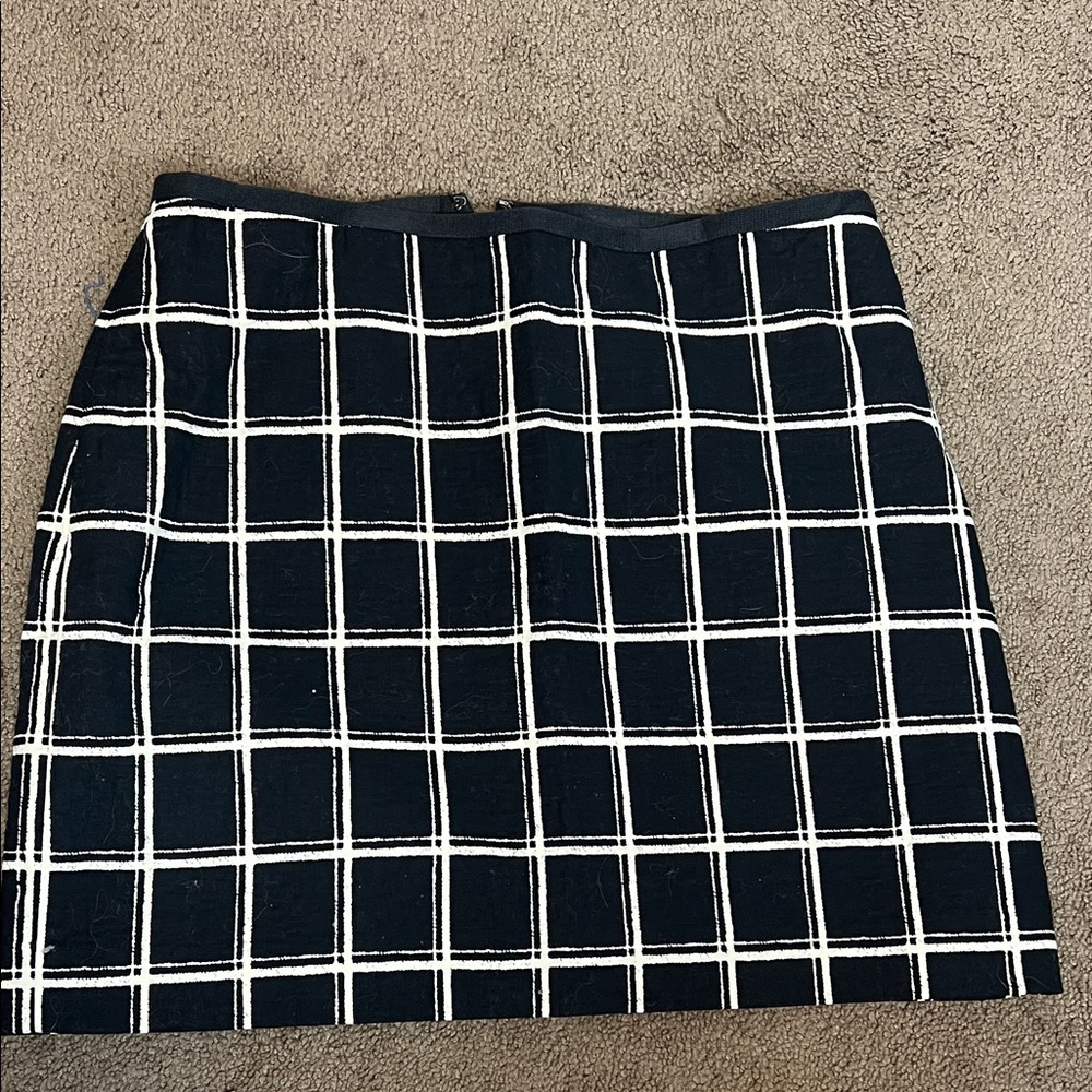 Madewell Black and White Grid plaid Mini Skirt size 6 new